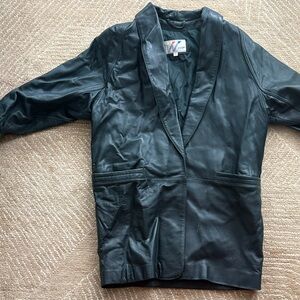 Wilson Dark Green Leather Blazer Large Vintage